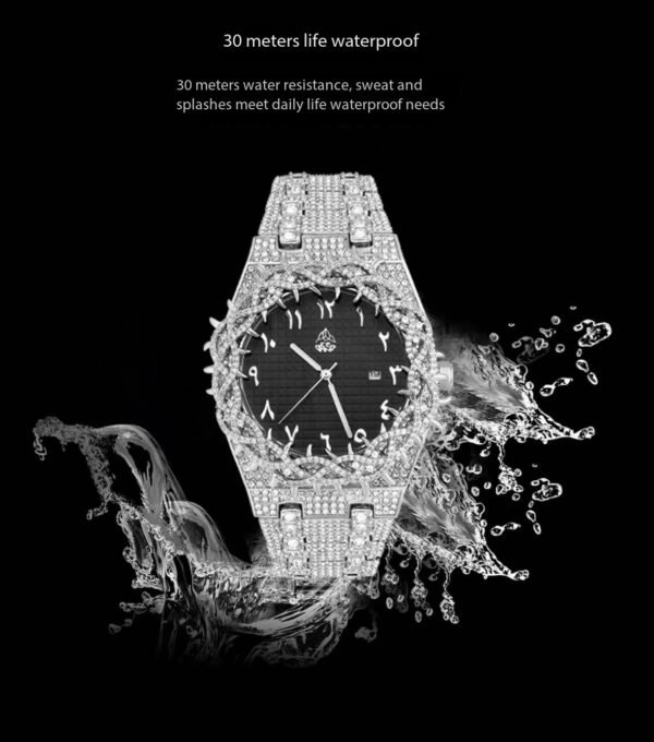Bramble Crown 18k full diamond oak watch（can be engraved）