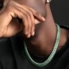 Jade Spirit Stone & Hip Hop Diamond Cuban Chain Necklace