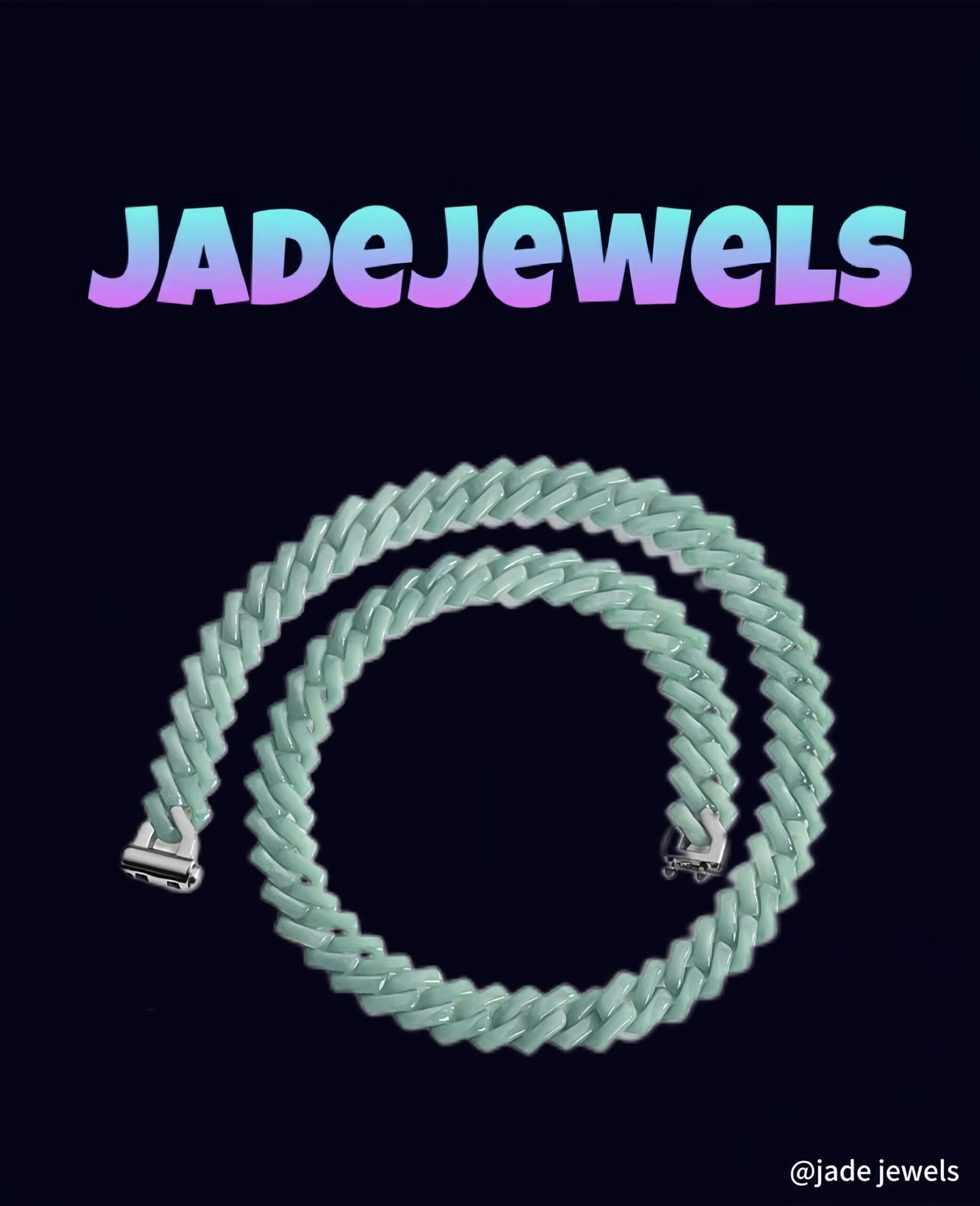 Jade Spirit Stone & Hip Hop Diamond Cuban Chain Necklace