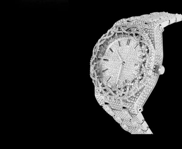 Bramble Crown 18k full diamond oak watch（can be engraved）