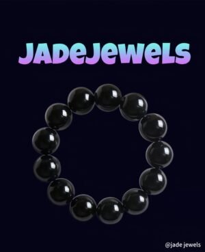 Jadeite Ink & Translucent Round Bead Bracelet