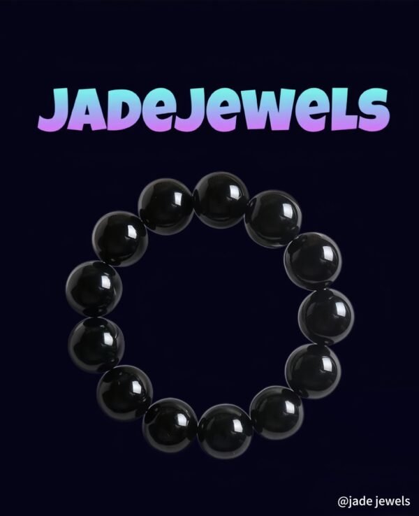 Jadeite Ink & Translucent Round Bead Bracelet