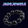 Jadeite Ink & Translucent Round Bead Bracelet