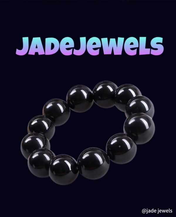 Jadeite Ink & Translucent Round Bead Bracelet