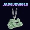 Jadeite Character Plaque & Cuban Chain Pendant