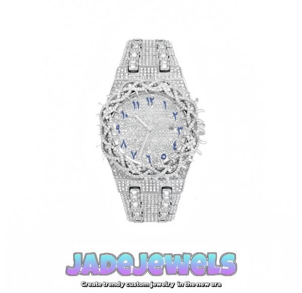 Bramble Crown 18k full diamond oak watch（can be engraved）